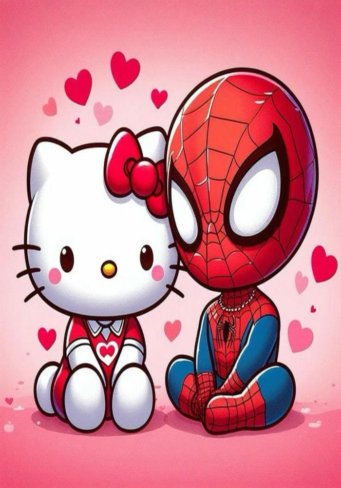 Cặp Đôi 'Siêu Anh Hùng' Bất Đắc Dĩ: Ảnh Hello Kitty Với Người Nhện